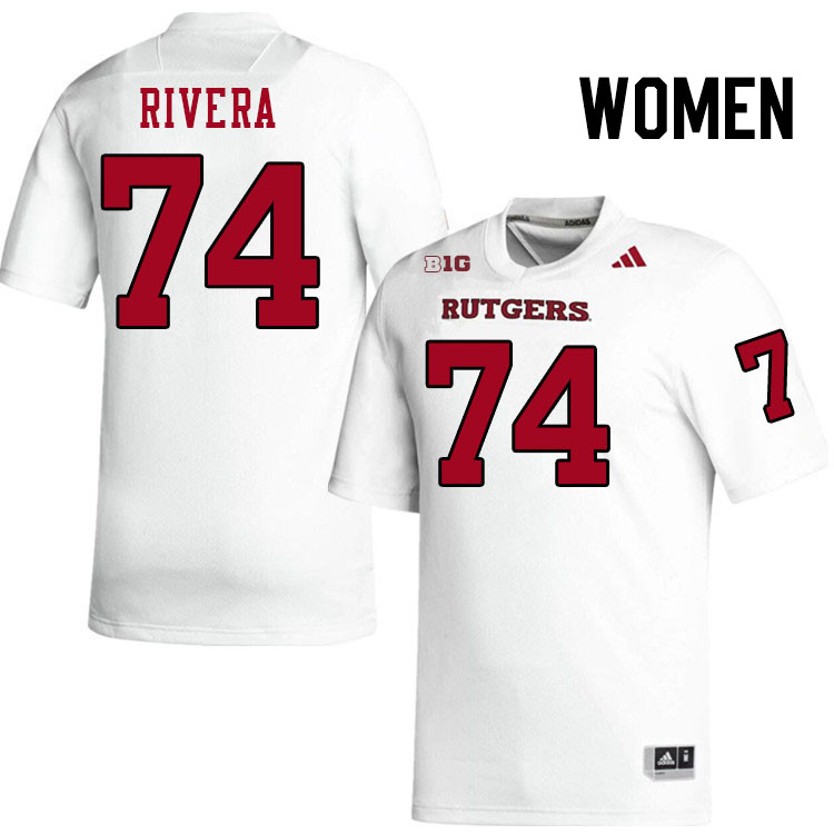 Women #74 Dominic Rivera Rutgers Scarlet Knights 2024 College Football Jerseys Stitched-White